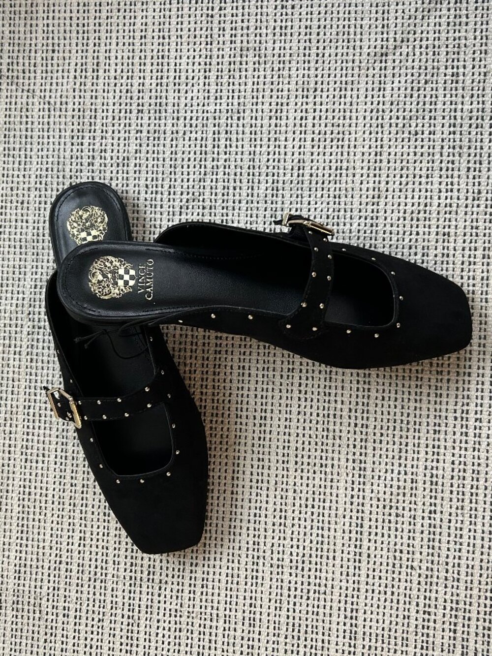 ✨NEW✨ Vince Camuto gold studded buckle ballet toe slides ballet toe mule sandal